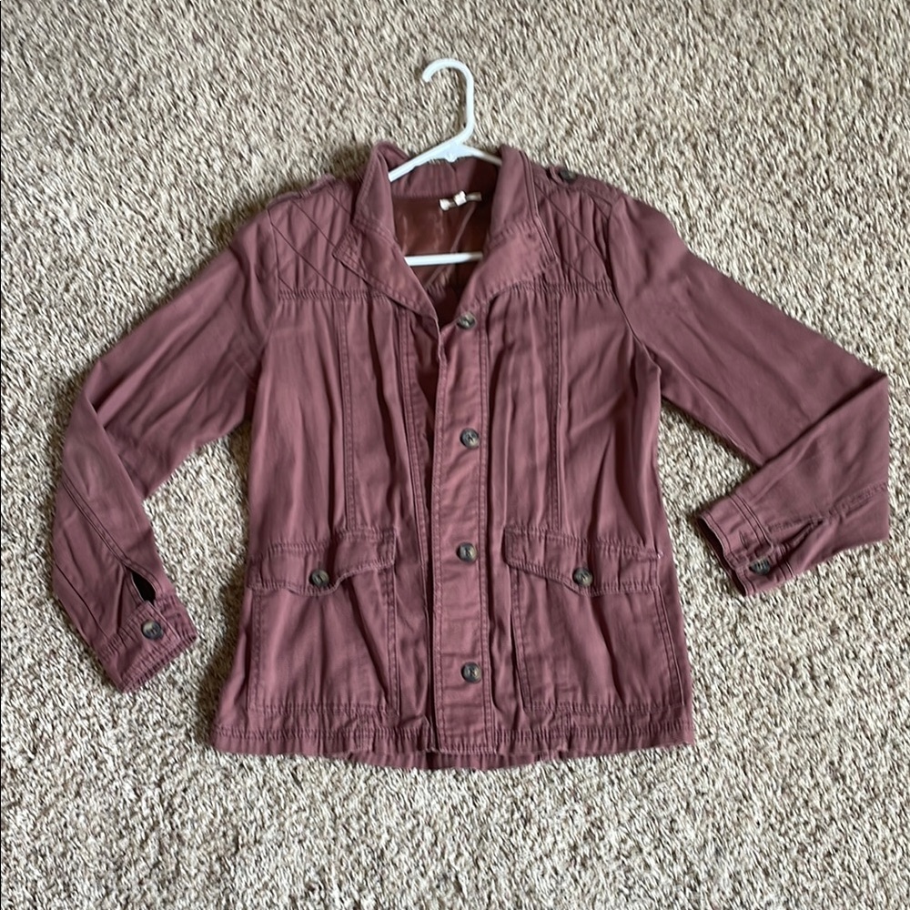 Maurices Pink Utility Jacket Lightweight Casual